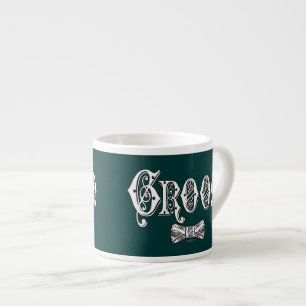 Groom met Bow Stropdas Wit en Zwart Type Espresso Kop