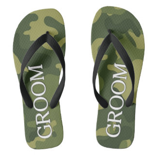 Groom met Green Camoflauge Pattern Teenslippers
