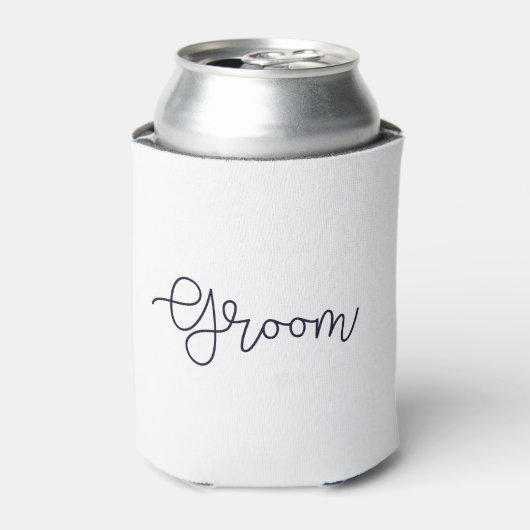 Groom Modern Script Diamond Bruiloft Partij Blikjeskoeler (Blikje Voorkant)