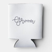 Groom Modern Script Diamond Bruiloft Partij Blikjeskoeler (Voorkant)