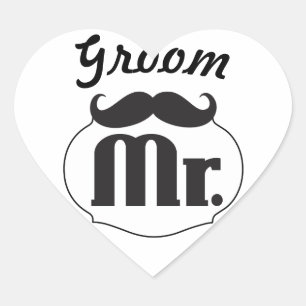 Groom Mustache Bachelor Party Hart Sticker