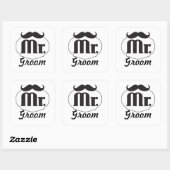 Groom Mustache Vierkante Sticker (Vel)