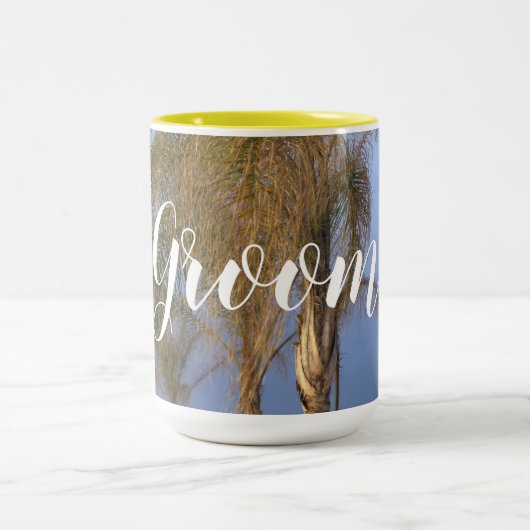 Groom Palm Trees Mariages Mugs (Centre)
