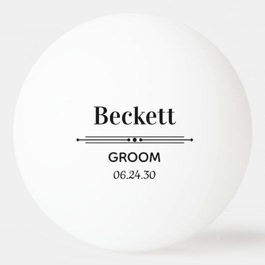 Groom Personalized Ping Pong Ball (Voorkant)
