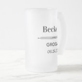 Groom Personnalisé Verre Frosted Beer Mug (Devant droit)