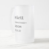 Groom Personnalisé Verre Frosted Beer Mug (Devant gauche)