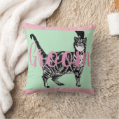 Groom Pink Tabby chat floral Mariage Décor Coussin (Couverture)