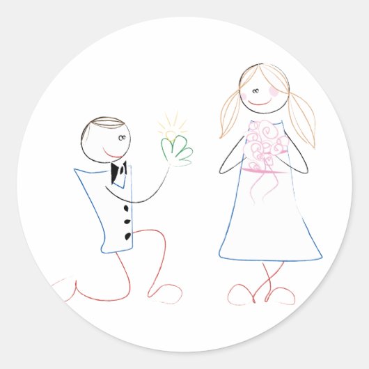 Groom proposant de Marier Stickers Mariage (Devant)