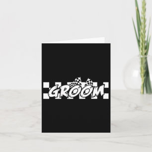 Groom Racing Checkered Flag Wedding Party Kaart