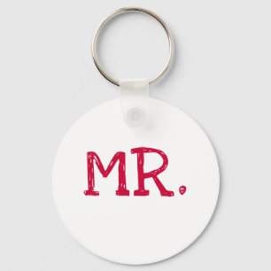 Groom Red Text Mr. Sleutelhanger