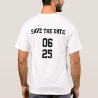 Groom Sports Style Matching Paar Sla de datum op