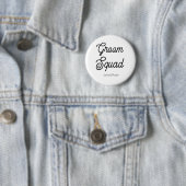 Groom Squad Black White Button (In situ)