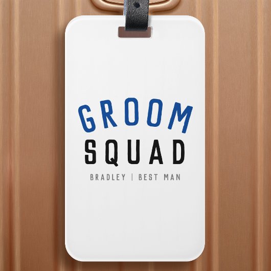 Groom Squad | Modern Bachelor Groomsman Stylish Bagagelabel