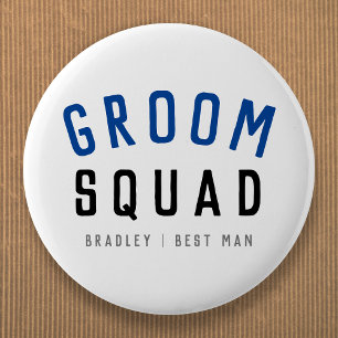 Groom Squad Modern Bachelor Groomsman Stylish Ronde Button 5,7 Cm