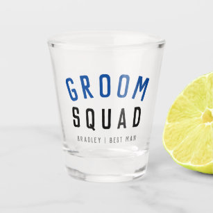 Groom Squad   Modern Bachelor Groomsman Stylish Shot Glas