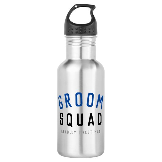 Groom Squad | Modern Bachelor Groomsman Stylish Waterfles (Voorkant)