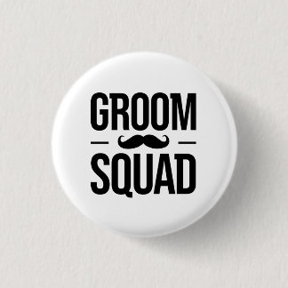 Groom Squad Mustache Ronde Button 3,2 Cm