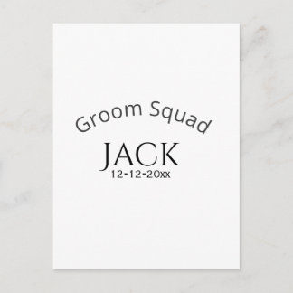 Groom squad name date year bold letter bachelorett briefkaart