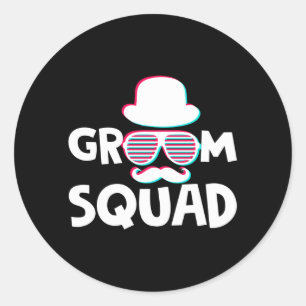 Groom Squad Sunbries Weddenschap Bachelor Party Ronde Sticker