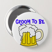 GROOM TE WORDEN INGEDEELD RONDE BUTTON 4,0 CM (Voorkant /achterkant)