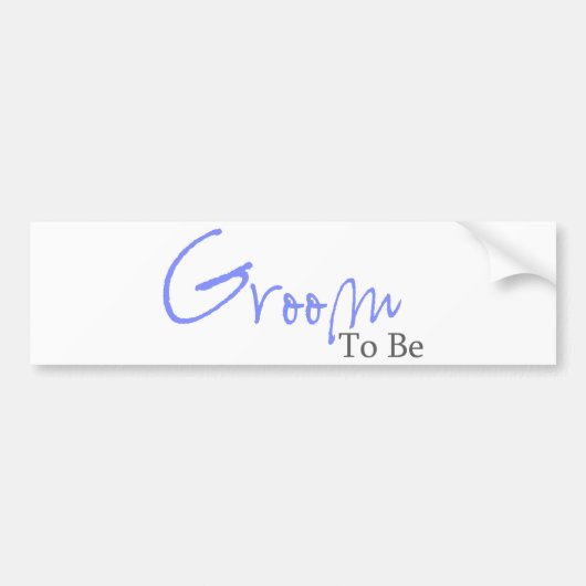 Groom te zijn (blauw script) bumpersticker (Voorkant)