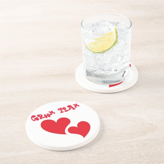 Groom team zandsteen onderzetter (Zijkant)