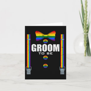 Groom To Be Gay LGBTQ Pride Rainbow Flag Wedding B Kaart