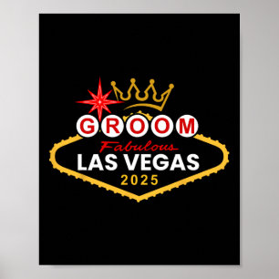 Groom Vegas Bachelor Party Group 2025 Getrouwd in Poster