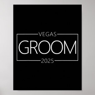 Groom Vegas Bachelor Party Group 2025 Getrouwd in Poster