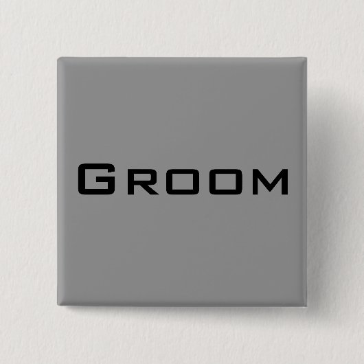 Groom Vierkante Button 5,1 Cm (Voorkant)