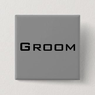 Groom Vierkante Button 5,1 Cm