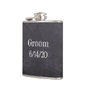 Groom Wedding Black Chalkboard Whisky Flask Heupfles (Links)