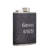 Groom Wedding Black Chalkboard Whisky Flask Heupfles (Rechts)