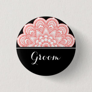 Groom Wedding Mandala Art Ronde Button 3,2 Cm