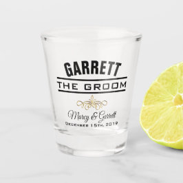 GROOM WEDDING PARTY SHOT GLASS GLAS
