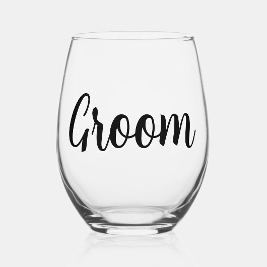 Groom Wedding Wijnglas Zonder Voet (Voorkant)