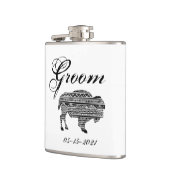 Groom Whiskey Flask Boho Buffalo Tribal Pattern Bo Heupfles (Links)