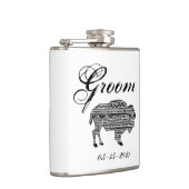 Groom Whiskey Flask Boho Buffalo Tribal Pattern Bo Heupfles (Rechts)