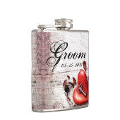 Groom Whiskey Flask Country Wood Key in mijn hart  Heupfles (Rechts)