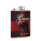 Groom Whiskey Flask Rood Buffel Plaid Beer Zwart Heupfles (Rechts)