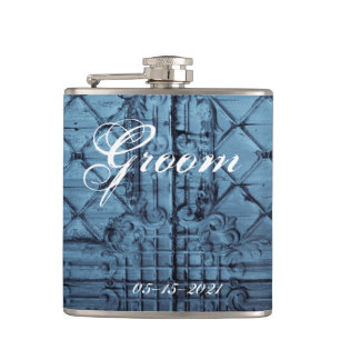 Groom Whiskey Flask Rustiek Tin Panel Plafond Coun Heupfles