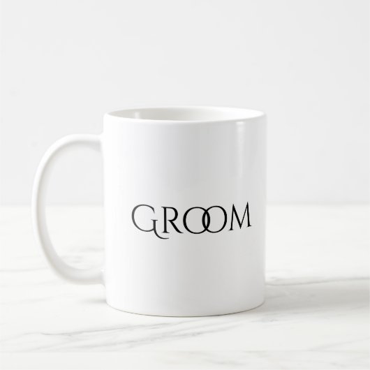 Groom White Black Typography Wedding Koffiemok (Links)