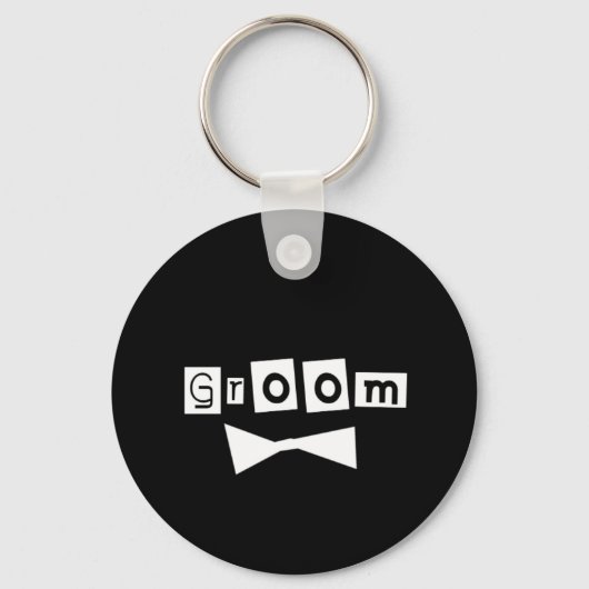 Groom White op zwart Sleutelhanger (Voorkant)