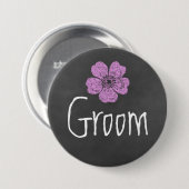 Groom Wild Roses Chalkboard Ronde Button 7,6 Cm (Voorkant /achterkant)