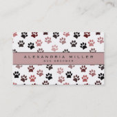 Groomer | Carte de visite Empreintes de pattes ros (Devant)