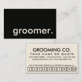 groomer. carte perforée de fidélité (Devant / Derrière)