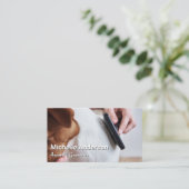 Groomer Combing Dog Hair Visitekaartje (Staand voorkant)