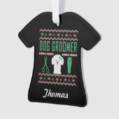 Groomer de chien personnalisé laide pull de Noël (devant)