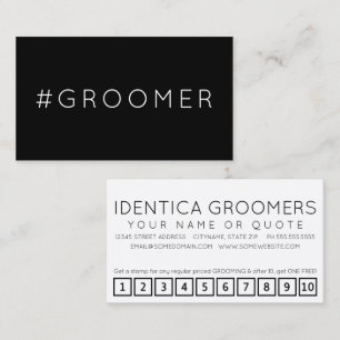 #GROOMER hashtag loyaliteitspunkkaart Klantenkaartje