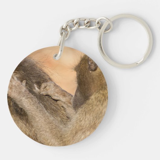 Grooming baboons sleutelhanger (Achterkant)